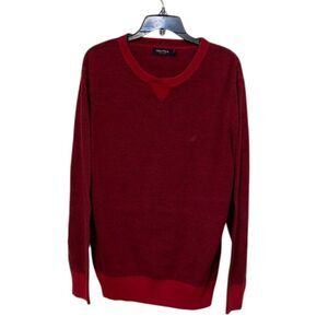 Nautica Red Crewneck Sweater Mens Size Large Long Sleeves Cotton